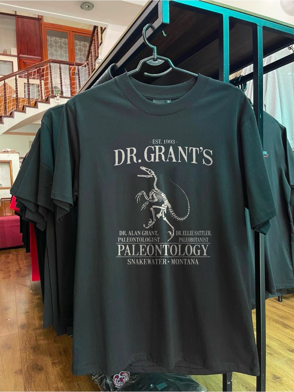 Black Paleontology Dr. Grant's T-Shirt
